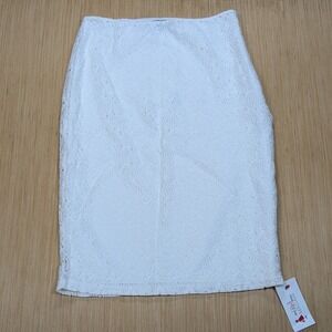 For Sienna Womens White Lace Skirt Mini Pencil Lined Party Elegant Women's Small